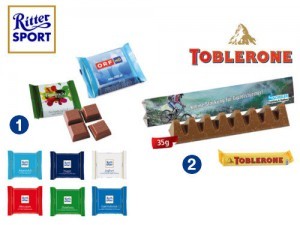 Werbeartikel Ritter Sport Mini, Toblerone