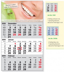 Werbeartikel 3-Monatskalender STANDARD - www.werbung-schenken.de