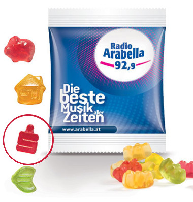 Werbeartikel Fruchtgummi Standardformen Spakassen S - www.werbung-schenken.de