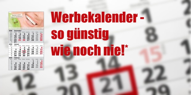 Werbeartikel Kalender Rabatt-AKTION - www.werbung-schenken.de